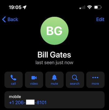 Bill Gates auf Telegram